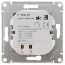 AtlasDesign Розетка USB тип C 65Вт QC PD высокоскор. ЗУ механизм белая SE