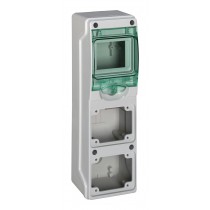 Распределительный шкаф Schneider Electric KAEDRA, 4 мод., IP65, навесной, пластик, зеленая дверь