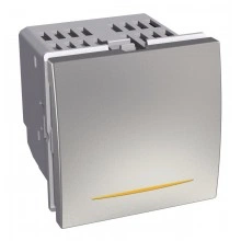 Светорегулятор клавишный Schneider Electric ALTIRA, 350 Вт, металлик