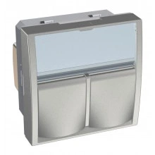Розетка двойная компьютерная RJ45 Cat.6 Schneider Electric ALTIRA, металлик