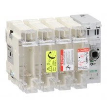 Schneider Electric TeSys GS2G4 - выключатель-разъединитель-предохранитель 63 А, 4P, размер 00C