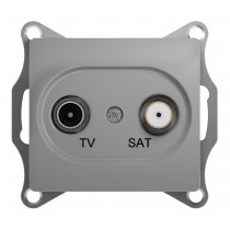 Розетка TV-SAT Schneider Electric GLOSSA, проходная, алюминий