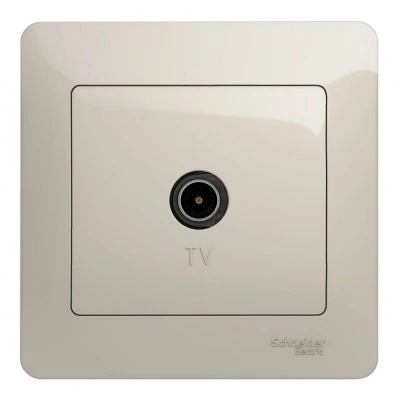 Розетка TV Schneider Electric GLOSSA, одиночная, молочный Розетка TV Schneider Electric GLOSSA, одиночная, молочный