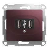 Schneider Electric GSL001132 Розетка 2xUSB, баклажановый