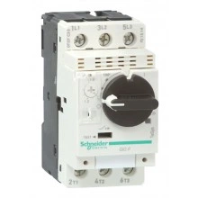 Силовой автомат для защиты двигателя Schneider Electric TeSys GV2 0.16А 3P, термомагнитный расцепитель