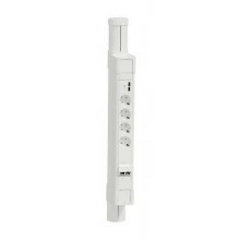 Unica System+ Мини-колонна 0,75м с Блоком 4xРоз+2USB A//C+2xRJ45 C6UTP белая