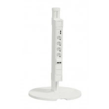 Unica System+ Мини-колонна 0,75м с Блоком 4xРоз+2USB A//C+2xRJ45 C6STP белая