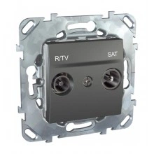 Розетка TV-FM-SAT Schneider Electric, проходная, графит