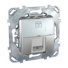 Schneider Electric Розетка телефонная RJ12 UNICA TOP, алюминий, MGU5.493.30ZD