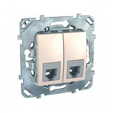 Schneider Electric MGU5.9191.25ZD розетка телефонная двойная 2×RJ12, бежевый
