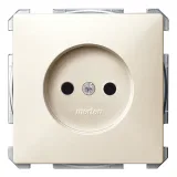 Розетка Schneider Electric MERTEN SYSTEM DESIGN, скрытый монтаж, с заземлением, со шторками, бежевый