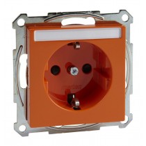 Розетка Schneider Electric MERTEN SYSTEM M, скрытый монтаж, с заземлением, со шторками, оранжевый, MTN2302-0302