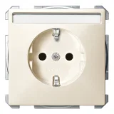 Розетка Schneider Electric MERTEN SYSTEM DESIGN, скрытый монтаж, с заземлением, со шторками, бежевый