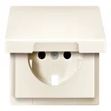 Schneider Electric Merten System Design MTN2340-4044 Накладка на розетку, с заземлением, со шторками, с крышкой, бежевый