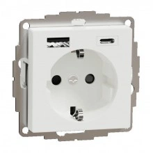 Schneider Electric MTN2367-0325 розетка с 2xUSB, скрытый монтаж, белый
