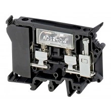 КЛЕММНИК ВИНТОВОЙ, С ПРЕДОХР, ДЛЯ 6.3x32ММ, СО СВТД 110-250V, 2ТЧК, 6ММ?,ЧЕРН