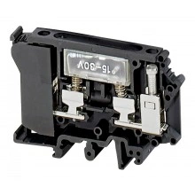 КЛЕММНИК ВИНТОВОЙ, С ПРЕДОХР, ДЛЯ 6.3x32ММ, С ИНДИКАТ 12-30V, 2ТЧК, 6ММ?
