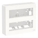 Schneider Electric UNICA SYSTEM+ блок открытой установки 2x4, антибактериальный, 8 модулей, монтажная коробка NU121820