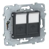 Schneider Electric NU542454 Розетка компьютерная двойная 2xRJ45 Cat. 6, антрацит