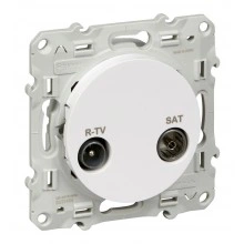 Розетка TV-SAT Schneider Electric ODACE, проходная, белый