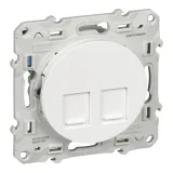Schneider Electric S52R481 двойная компьютерная розетка Odace, 2xRJ45, Cat.5, белая