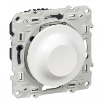 Светорегулятор поворотно-нажимной Schneider Electric ODACE, 9-100 Вт, белый