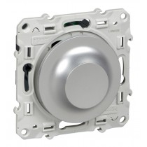 Светорегулятор поворотно-нажимной Schneider Electric ODACE, 40-600 Вт, алюминий