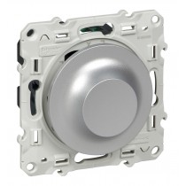 Светорегулятор поворотно-нажимной Schneider Electric ODACE, 9-100 Вт, алюминий