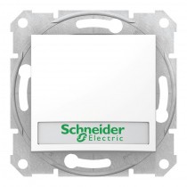 Выключатель 1-клавишный кнопочный Schneider Electric SEDNA, с подсветкой, скрытый монтаж, белый