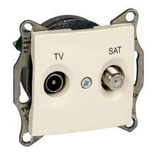 Розетка TV-SAT Schneider Electric SEDNA, проходная, бежевый