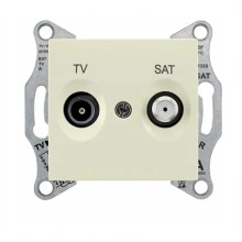 Schneider Electric SDN3401947 TV/SAT розетка проходная, бежевый, Sedna