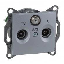 Schneider Electric SDN3501360 — ТВ-FM-SAT оконечная розетка, алюминий