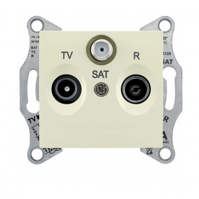 Розетка TV-FM-SAT Schneider Electric SEDNA, проходная, бежевый Розетка TV-FM-SAT Schneider Electric SEDNA, проходная, бежевый