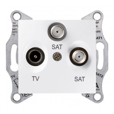 Розетка TV-SAT Schneider Electric SEDNA, оконечная, белый Розетка TV-SAT Schneider Electric SEDNA, оконечная, белый