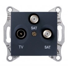 Розетка TV-SAT Schneider Electric SEDNA, оконечная, графит