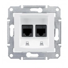 Розетка двойная компьютерная RJ45 Cat.6 Schneider Electric SEDNA, белый