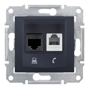 Розетка 2xRJ11+RJ45 Cat.6 Schneider Electric SEDNA, графит (ШНАЙДЕР) Розетка 2xRJ11+RJ45 Cat.6 Schneider Electric SEDNA, графит (ШНАЙДЕР)