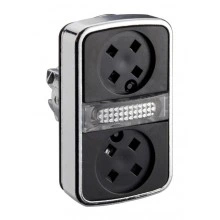 Головка кнопки двойная без вставок + LED ZB4BW7A9