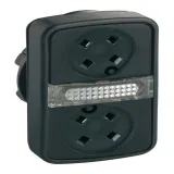 ГОЛОВКА КНОПКИ ДВОЙНАЯ БЕЗ ВСТАВОК + LED ZB5AW7A9