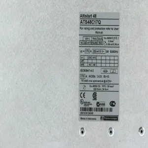 Schneider Electric ATS48C17Q — устройство плавного пуска Altistart 48, 170 А (ШНАЙДЕР) Schneider Electric ATS48C17Q — устройство плавного пуска Altistart 48, 170 А (ШНАЙДЕР)