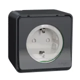Schneider Electric MUR36034 Розетка с заземляющим контактом, открытой установки, антрацит, IP55