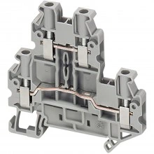 Schneider Electric Linergy TR NSYTRV44D клеммная колодка, винтовая, проходная, двухуровневая, 4 мм², серая