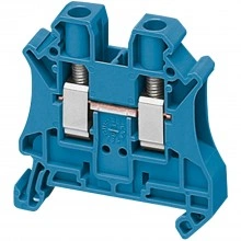Schneider Electric NSYTRV62BL - проходная винтовая клеммная колодка, 1 полюс, 2 точки, синий
