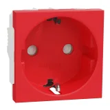 Schneider Electric UNICA NEW NU303703 розетка с заземлением, со шторками, 16 А, 250 В, 2 модуля, красная
