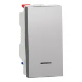 Schneider Electric Unica Modular NU310330S переключатель 1-клавишный с нейтралью, 1 модуль, алюминий