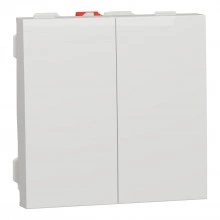 NU321118 Выключатель на 2 модуля двухклавишный Schneider Electric Unica Modular, на клеммах, белый