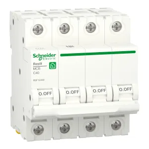 R9F12440 Автоматический выключатель Schneider Electric Resi9, 4 полюса, 40A, тип C, 6kA (ШНАЙДЕР) R9F12440 Автоматический выключатель Schneider Electric Resi9, 4 полюса, 40A, тип C, 6kA (ШНАЙДЕР)